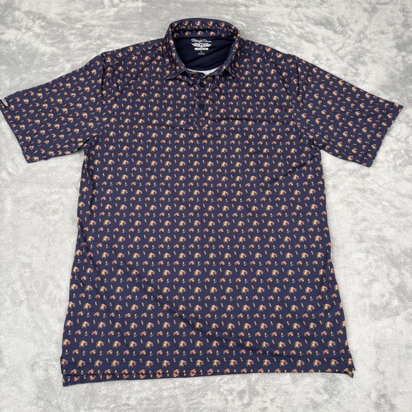 Straight Down Golf Polo Performance Beer Mug Print Mens Large Short Sleeve - Picture 3 of 13